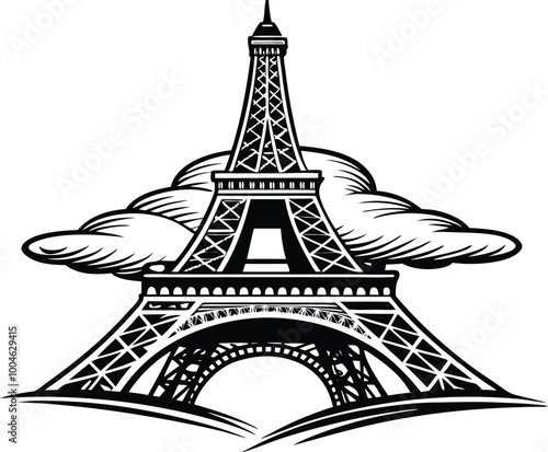 eiffel tower silhouette vector file.
