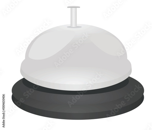 Metallic hotel bell. vector illustration