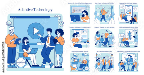 Adaptive Technology. Flat Vector Illustration
