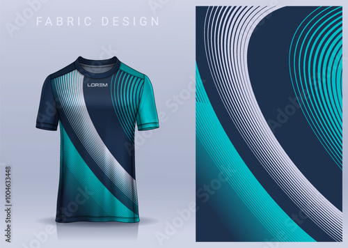 Fabric textile design for Sport t-shirt, Soccer jersey mockup for football club. uniform front view.	