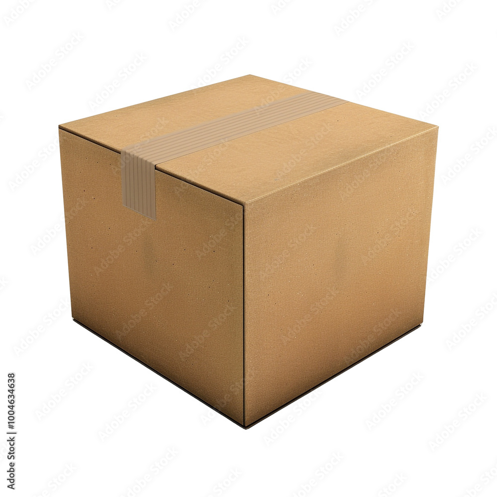 Simple Cardboard Box with Tape Simple Cardboard Box with Tape