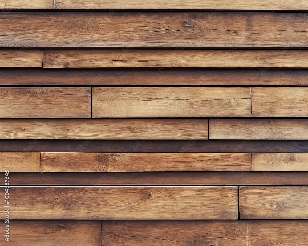 Fototapeta premium Beautifully crafted wall constructed from natural wooden planks featuring a linear textured surface that adds a modern minimalist touch to the decor