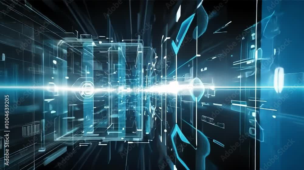 A futuristic digital environment showcasing motion and technology with abstract visuals and dynamic lighting A futuristic digital environment showcasing motion and technology with abstract visuals and dynamic lighting