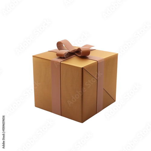 Golden Gift Box with a Bow