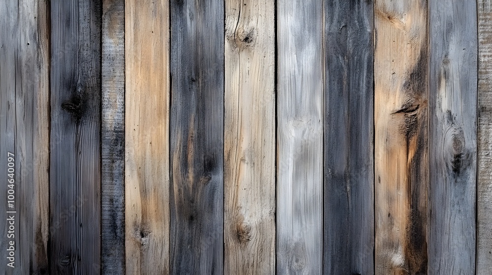 Closeup of a weathered distressed wooden wall made of vertical planks with natural grain and textured surface creating a rustic modern Scandinavian style interior design backdrop Closeup of a weathered distressed wooden wall made of vertical planks with natural grain and textured surface creating a rustic modern Scandinavian style interior design backdrop
