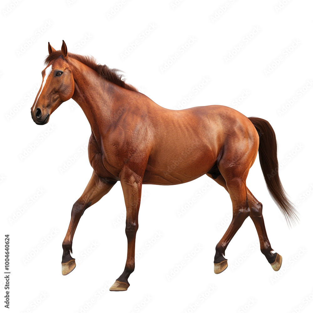 Obraz premium Brown Horse with a White Stripe