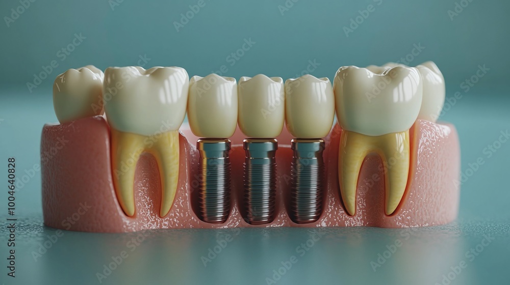 Obraz premium a chart of dental implants, symbolizing their impact on dental health and the expanding market, emphasizing advancements in implant technology and dental care procedures