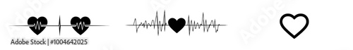 An EKG heartbeat line icon. An EKG heartbeat line icon, sign. An EKG heartbeat pulse icon. An EKG heartbeat pulse symbol. Today's illustration.