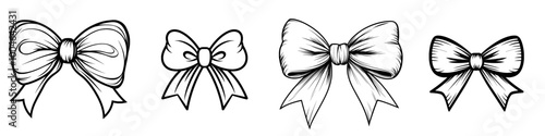 Editable bow tie line icon modern illustration