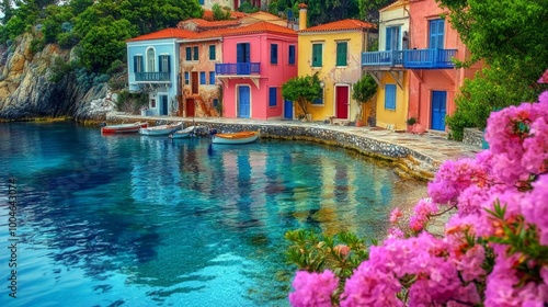 Most beautiful greek villages - colorful Assos in Cefalonia (Kefalonia). Ionian islands of Greece 