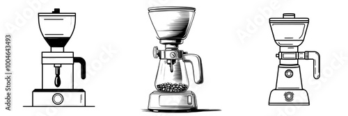 Single line icon for a coffee grinder. A modern icon for a coffee grinder.