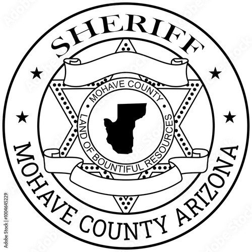 Mohave county Arizona sheriff   Blank outline vector SVG Badge, DXF, CNC Router File, Laser Engraving, Cricut Ezcad, Digital Cutting File for laser cutting