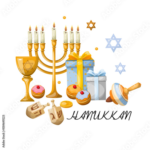 Hanukkah holiday symbols