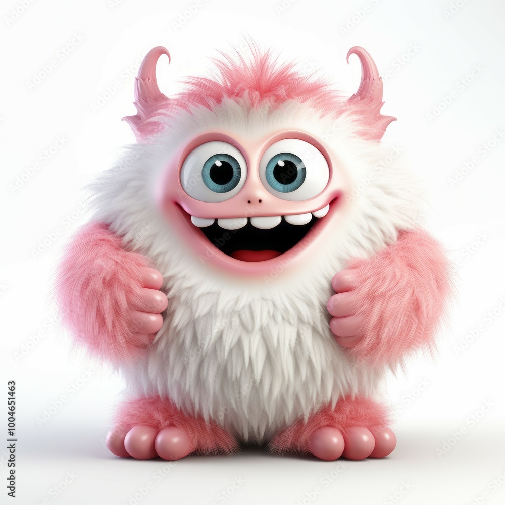 Cute monster and demon on white background Created with Generative AI technology. Cute monster and demon on white background Created with Generative AI technology.