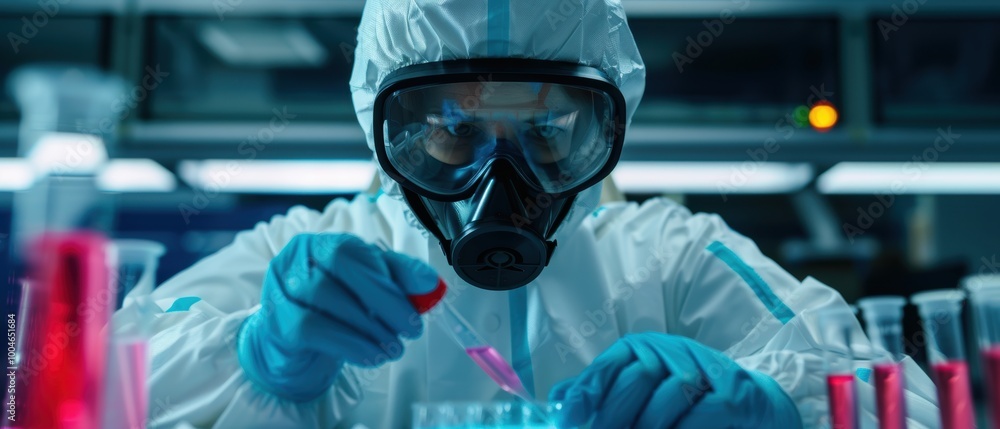Lab Technician Handling Biological Samples Safely Lab Technician Handling Biological Samples Safely