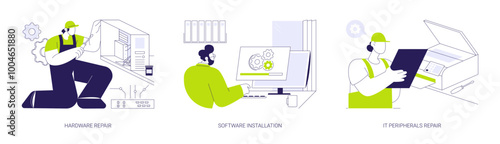 System administration abstract concept vector illustrations.
