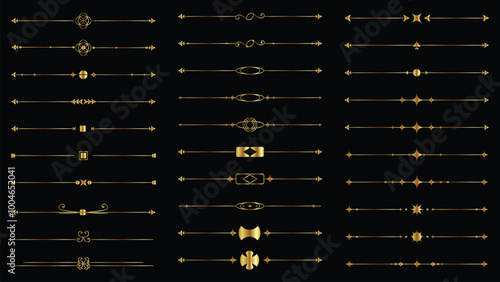 luxurious golden border divider pack for aesthetical design
