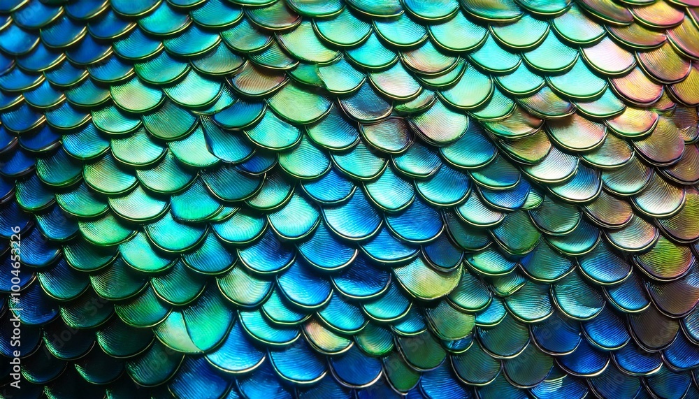 Obraz premium Iridescent scales shimmer in the light.