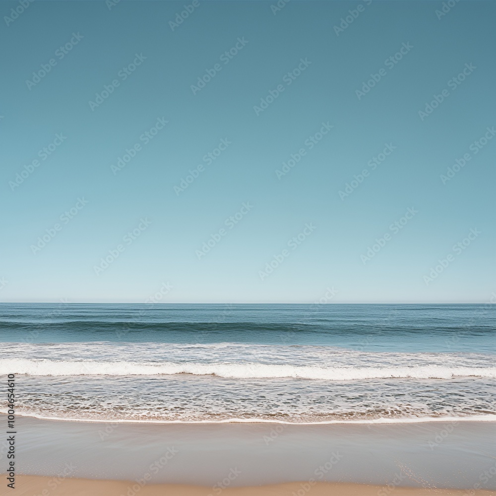 Fototapeta premium Beach Scene with Blank Center for Text