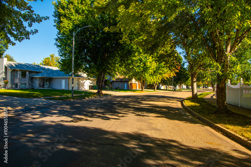 Modern residential neighborhood in Bismarck, North Dakota. Clean streets, clean air and relatively low crime rate create a favorable living environment for family,