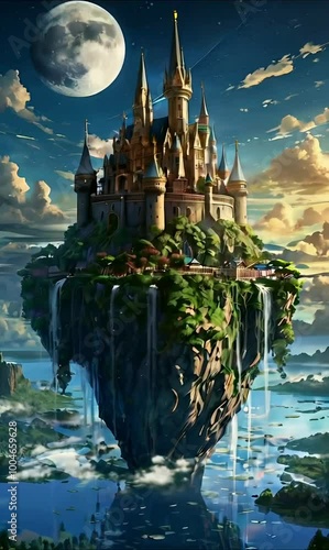 A Casltle in a floating island photo