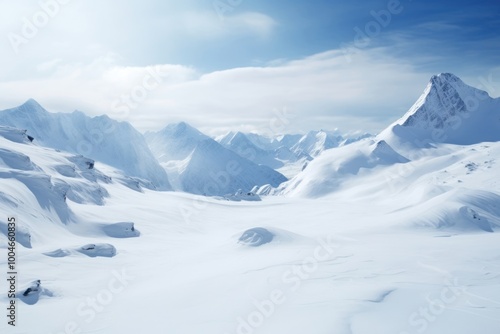 Snow season mountain landscape outdoors.