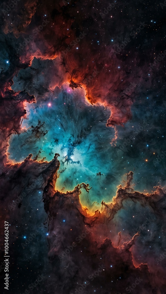 Geometric nebula in a vibrant galaxy. Geometric nebula in a vibrant galaxy.