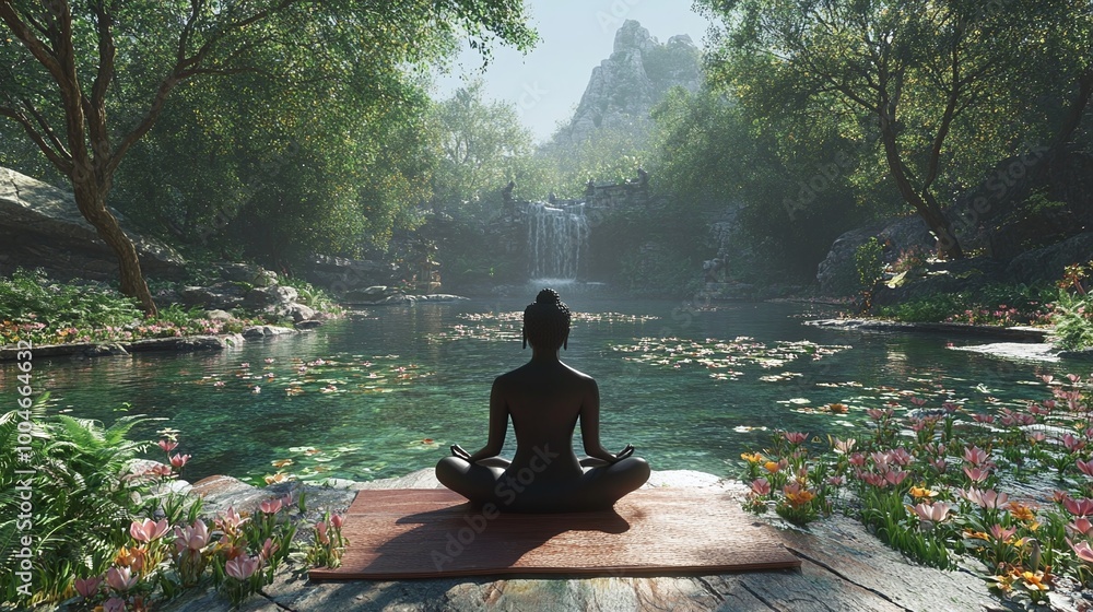 mental health journey through guided meditation and relaxation techniques in a peaceful natural setting emphasizing the importance of wellness mental health journey through guided meditation and relaxation techniques in a peaceful natural setting emphasizing the importance of wellness