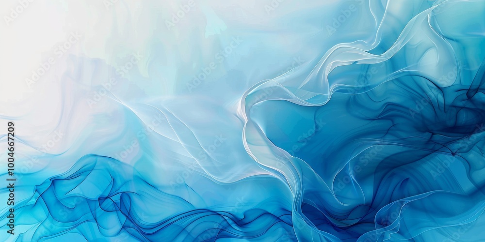 Fototapeta premium Abstract blue water texture background with swirling shapes and fluid lines, creating an elegant and calming atmosphere