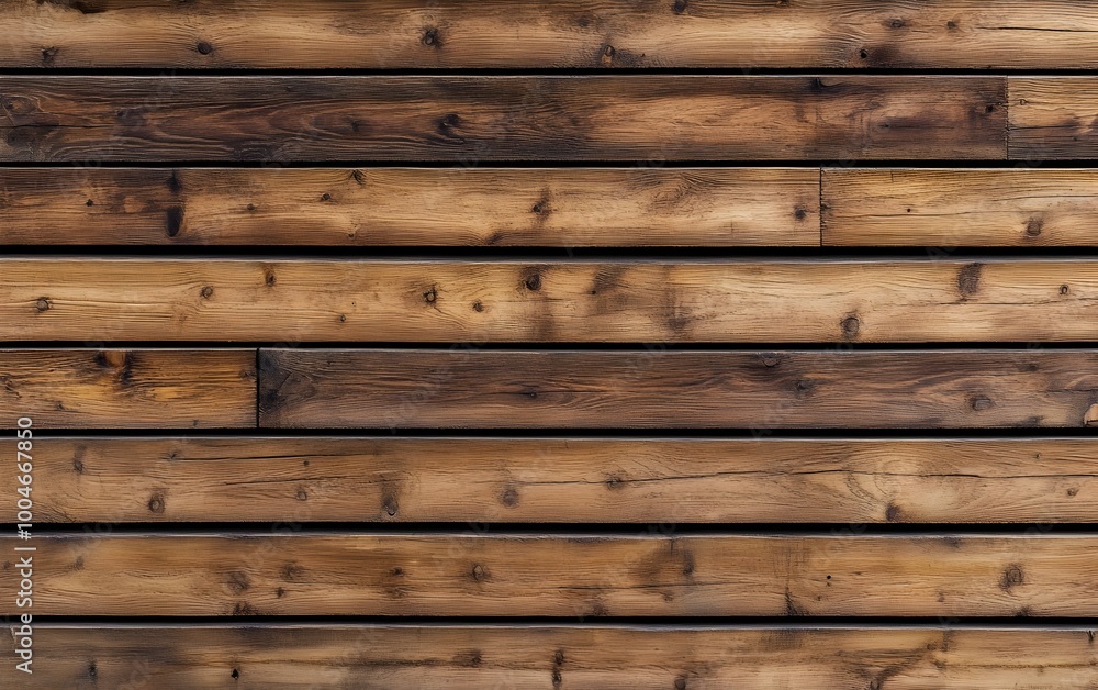 Obraz premium Minimalist wall constructed from natural wooden planks with linear textured surface showcasing a simple yet modern decor style with a versatile building material
