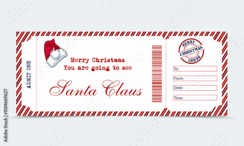 Invitation to the Christmas party. Admission ticket. New Year celebration