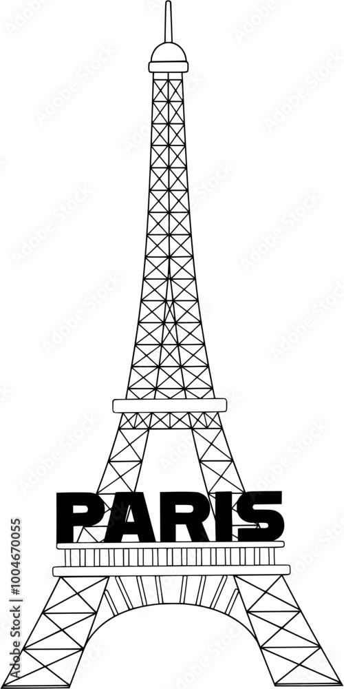 Obraz premium Paris icon. Eiffel Tower icon, logo element. print vector symbol. 