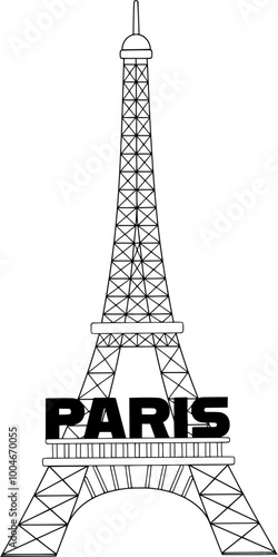 Paris icon. Eiffel Tower icon, logo element. print vector symbol.	