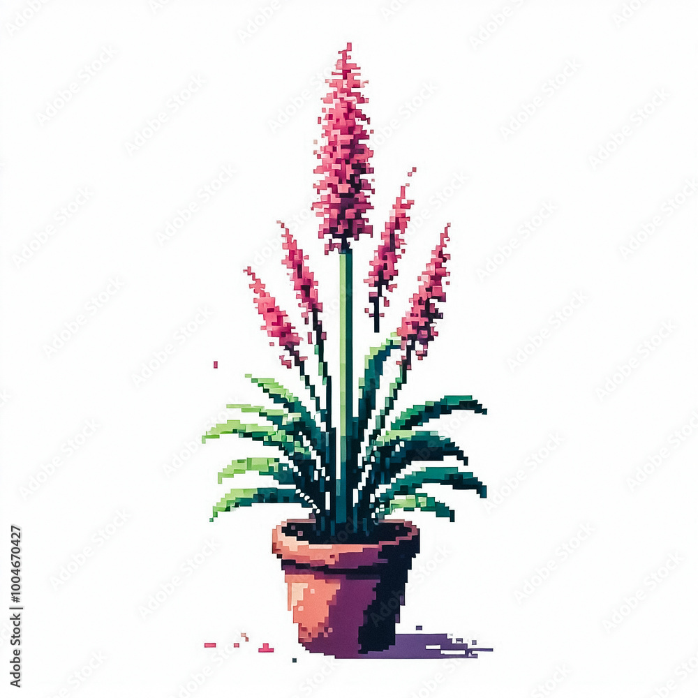8bit pixel art style illustration of a potted plant 8bit pixel art style illustration of a potted plant