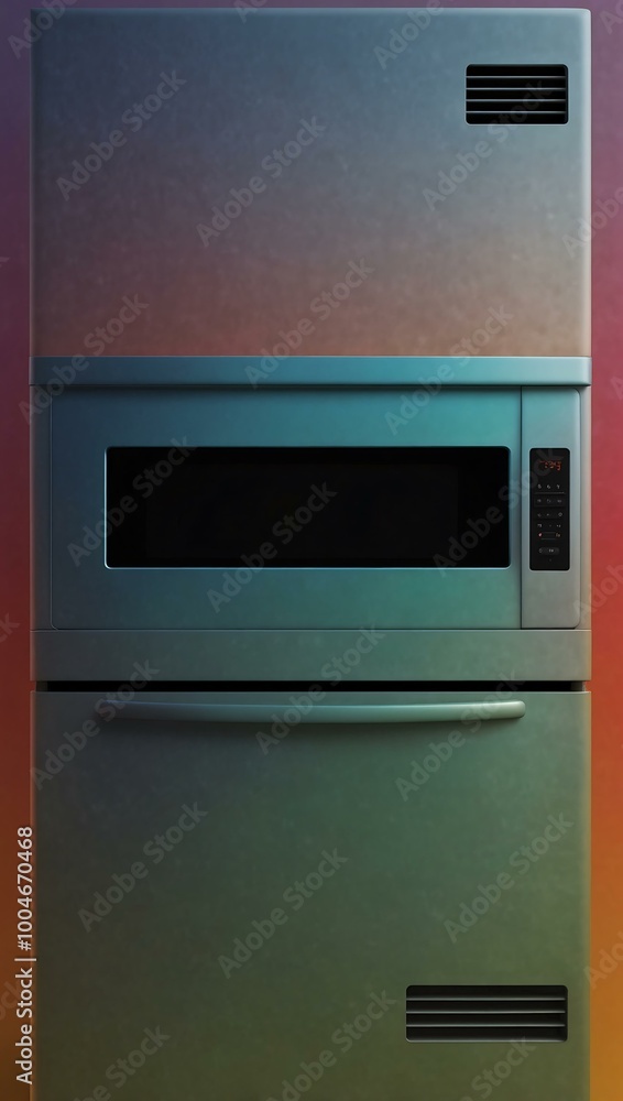 Gradient icon of a microwave oven. Gradient icon of a microwave oven.