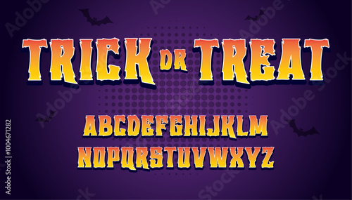 halloween and spooky font. Unique creepy typeface alphabet in vector format