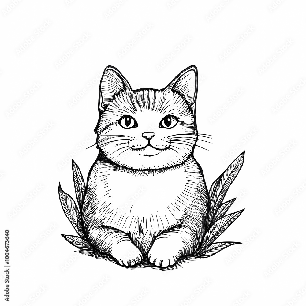 A black and white coloring book with an illustration of a cat, creating a platform for children's creativity. Promotes the development of creativity and perseverance. A black and white coloring book with an illustration of a cat, creating a platform for children's creativity. Promotes the development of creativity and perseverance.