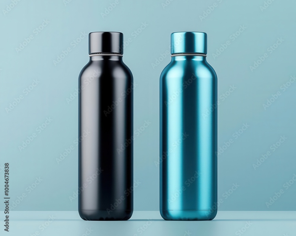 Ultra-modern insulated water bottle with a smooth, metallic finish for keeping drinks cold all day, Smooth metallic bottle, Stylish, modern, durable Ultra-modern insulated water bottle with a smooth, metallic finish for keeping drinks cold all day, Smooth metallic bottle, Stylish, modern, durable