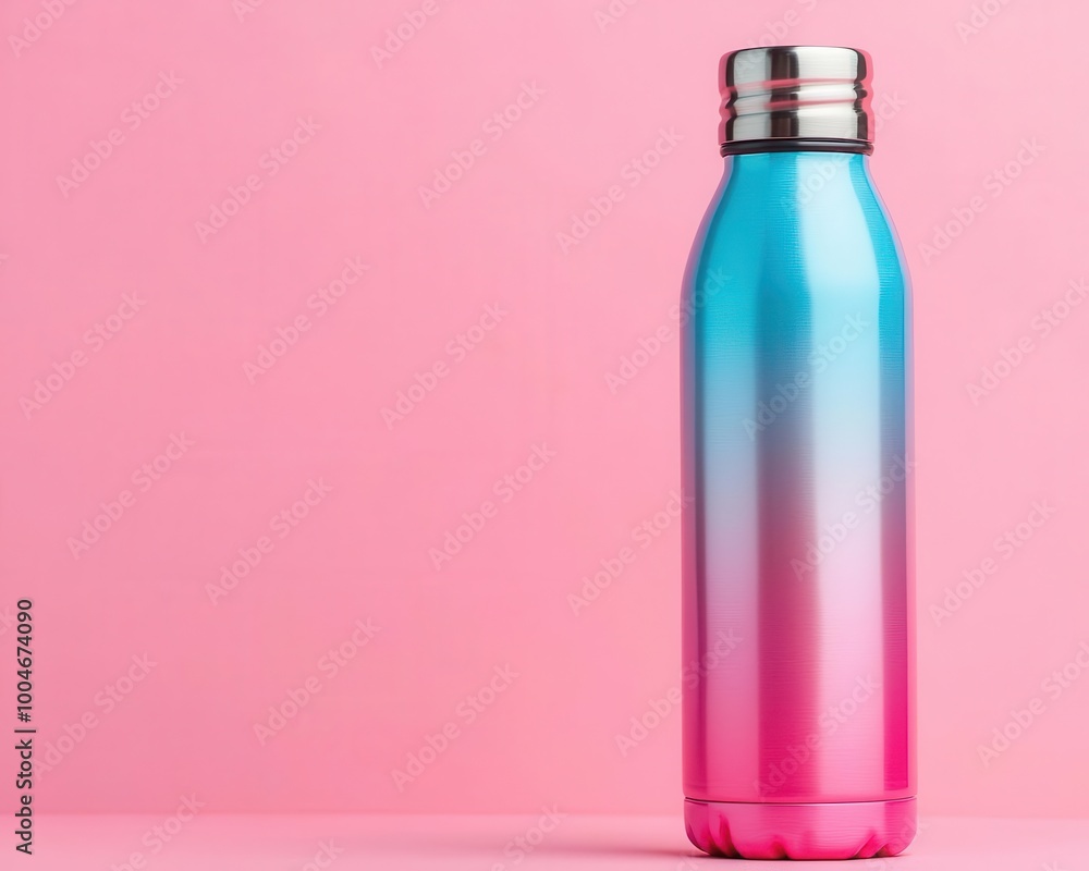 Stainless steel water bottle with a contemporary, gradient color fade for a stylish modern look, Gradient steel water bottle, Modern, chic, durable Stainless steel water bottle with a contemporary, gradient color fade for a stylish modern look, Gradient steel water bottle, Modern, chic, durable