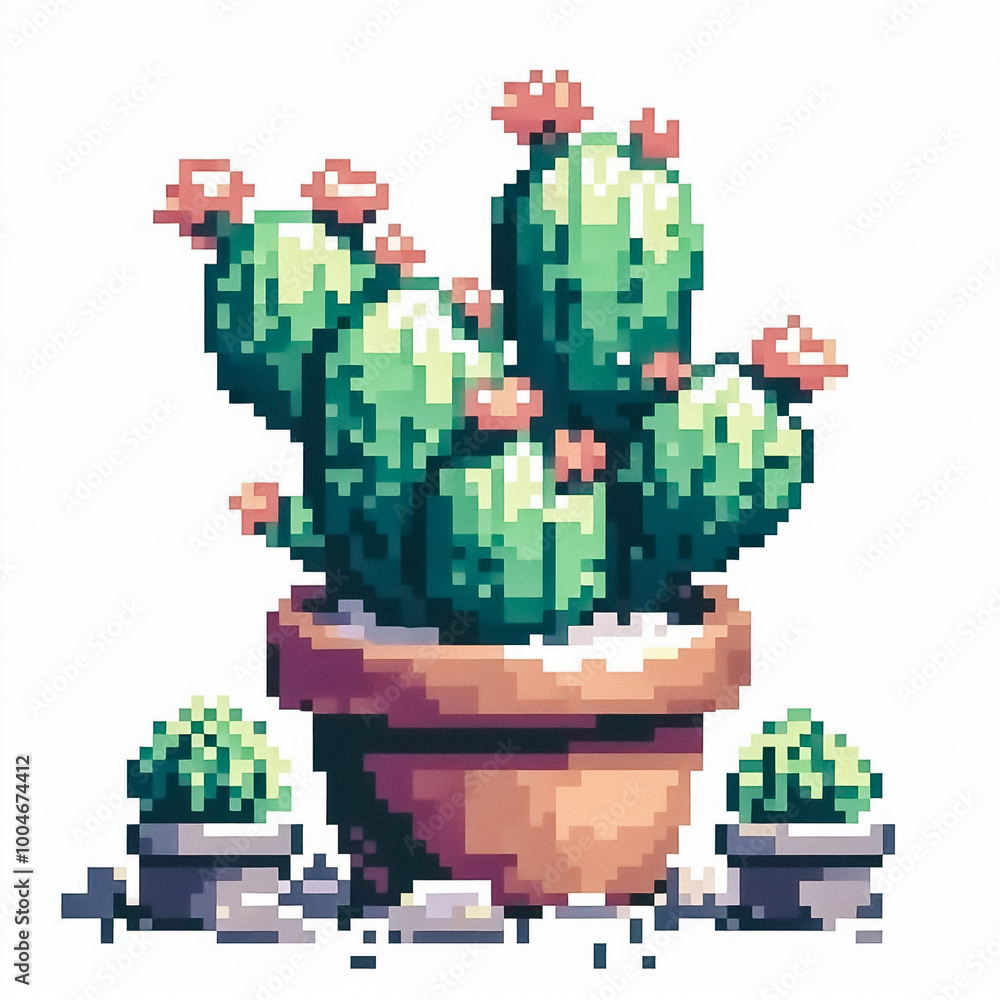 8bit pixel art style illustration of a potted plant 8bit pixel art style illustration of a potted plant