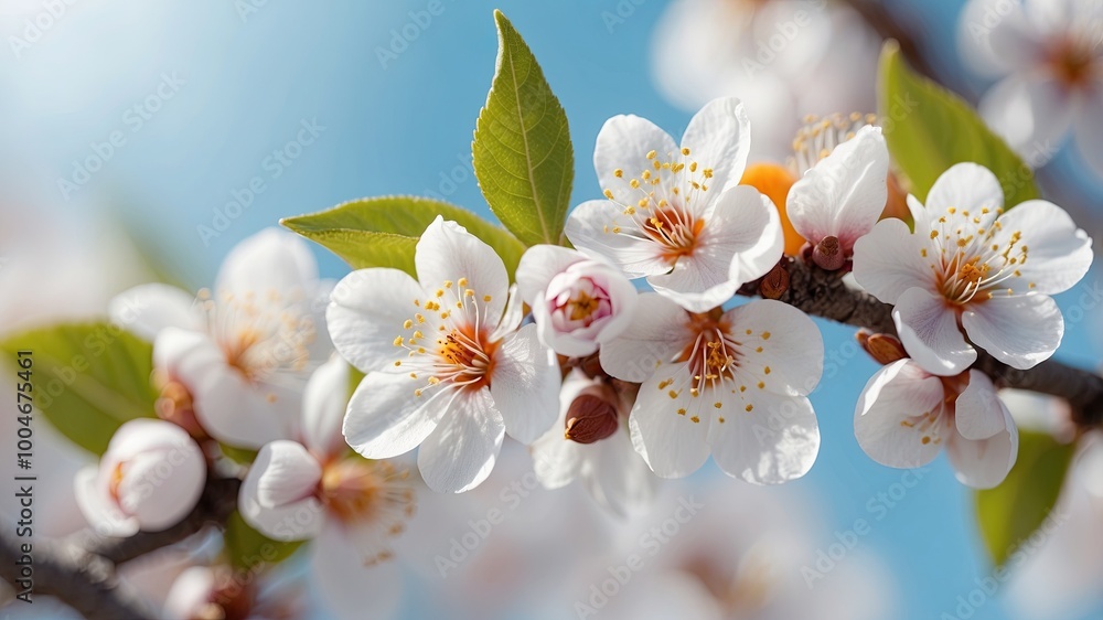 Blooming branch of wild plums. Wild plum blossoms at spring. Nature Blooming branch of wild plums. Wild plum blossoms at spring. Nature