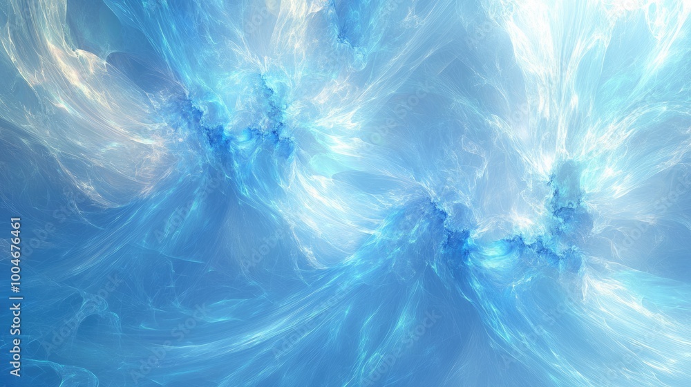 Obraz premium Digital Abstract Horizon. Modern Design with Light Blue Fractal Patterns