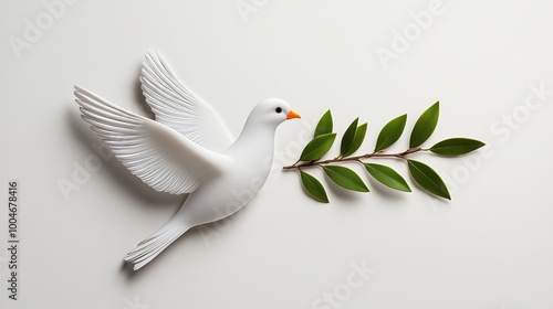 Dove of Peace with Olive Branch 