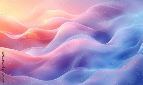 Abstract Pastel Waves with Sparkling Texture