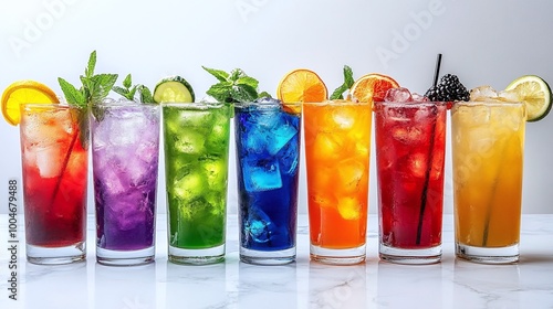 mocktail selection featuring colorful non-alcoholic beverages with creative flavors and cocktail-style presentation offering refreshing drinks for parties and summer gatherings