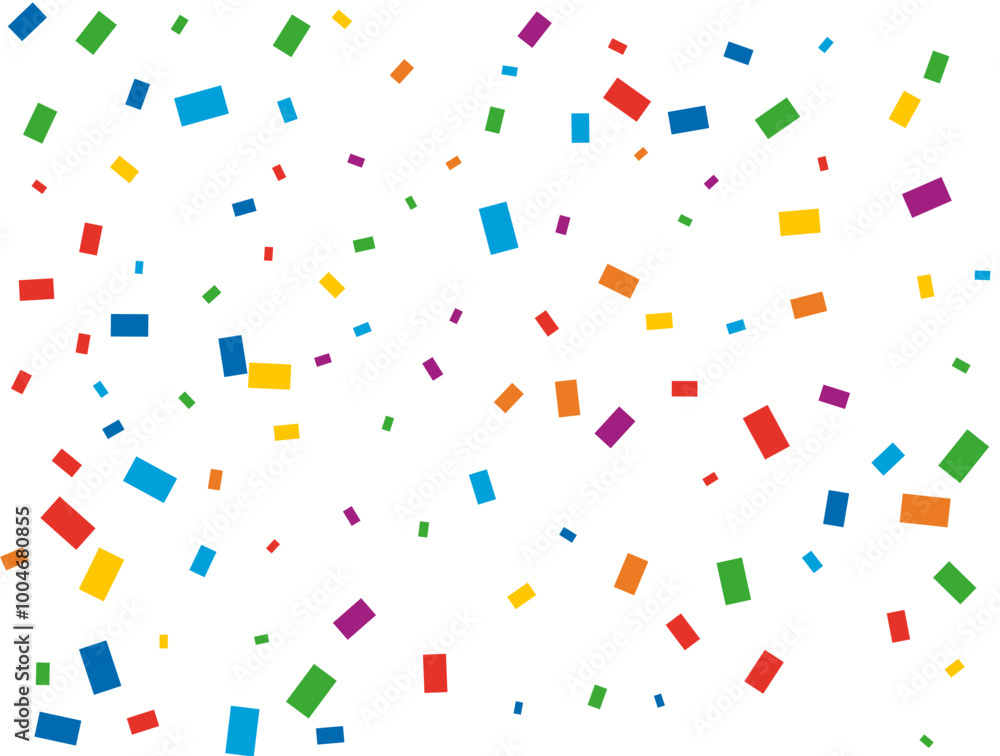 Rainbow Rectangular Confetti. Confetti celebration, Falling rainbow abstract decoration for party, birthday celebrate, anniversary or event, festive. Festival decor. Vector illustration. Rainbow Rectangular Confetti. Confetti celebration, Falling rainbow abstract decoration for party, birthday celebrate, anniversary or event, festive. Festival decor. Vector illustration.