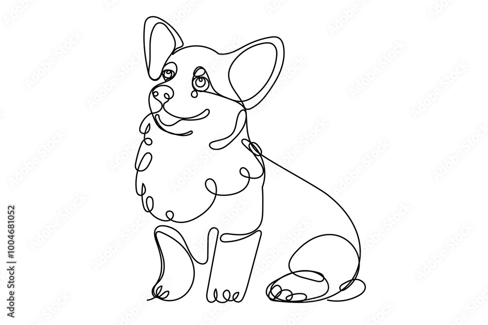 Cute Adorable Corgi Dog Pet Animal Symbol Silhouette Portrait One Continuous Editable Curve Doodle Line Art Drawn Portrait Isolated On White Background
Cute Adorable Corgi Dog Pet Animal Symbol Silhouette Portrait One Continuous Editable Curve Doodle Line Art Drawn Portrait Isolated On White Background