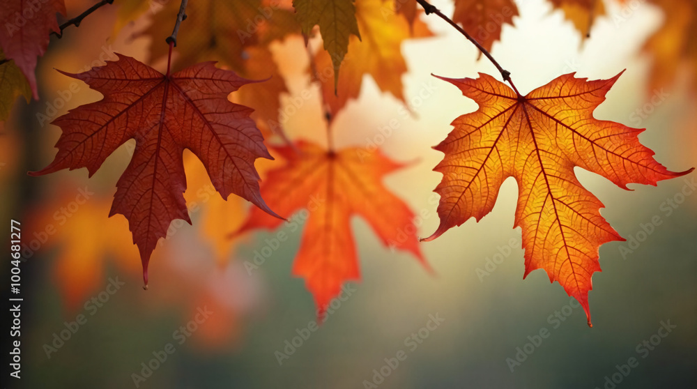 Hanging Leafs Fall Autumn Maple Orange Tree Hanging Leafs Fall Autumn Maple Orange Tree
