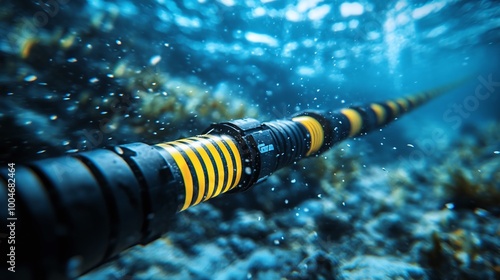 high-speed internet connectivity and data transmission enabled by submarine fiber-optic cables used for global underwater communication and enhancing worldwide network infrastructure photo