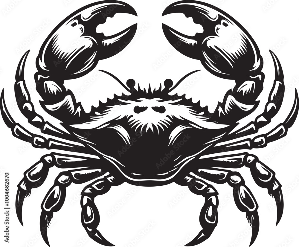 Fototapeta premium Crab silhouette vector art illustration